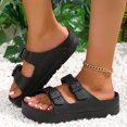 thumbnail image 3 of Women's Trendy Solid Color Thick Sole Sports Sandals, Wear Resistance Non Slip Open Toe Outdoor Slippers, Casual Versatile Soft Comfortable Beach Slides Shoes for Women Girls, 3 of 8