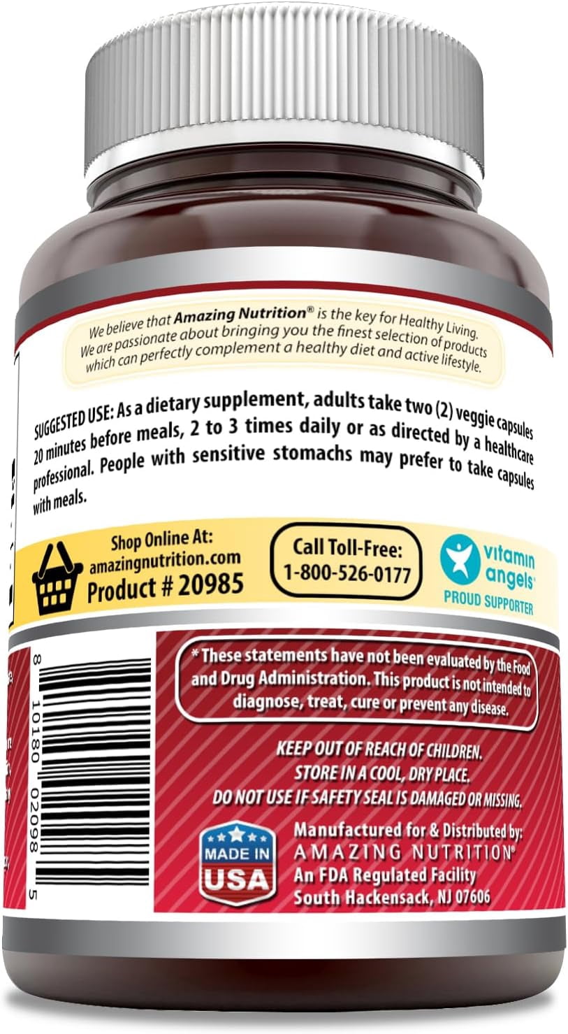 Amazing Formulas Quercetin Bromelain 965mg Per Serving 120 Veggie Capsules Supplement | 800mg Quercetin & 165mg Bromelain | Non-GMO | Gluten Free | Suitable for Vegetarians | Pack of 3