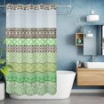 thumbnail image 6 of No Hook Sage Green Grey Boho Shower Curtain with Snap in Liner Set, Vintage Ethnic Tribe Abstract Art Waterproof Fabric Bathroom Curtains with See Through Top Window, Hotel Style Stall 54 x 78 Inch, 6 of 9