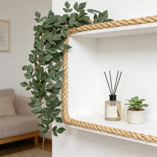 Guirnalda de hiedra artificial, enredaderas colgantes de plástico para decoración del hogar | Hojas de hiedra artificial para decoración de paredes y repisas de chimenea en interiores y exteriores