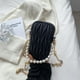 thumbnail image 2 of Bolso cruzado de moda acolchado para mujer con cadena de perlas y hombro para teléfono (negro), 2 of 8