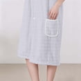 thumbnail image 4 of Mifsaly Womens Wearable Shower Wrap Towel Robe Knee Length Absorbent Spa Bathrobe with Straps Button Down Sleepwear Gray,Free Size, 4 of 6