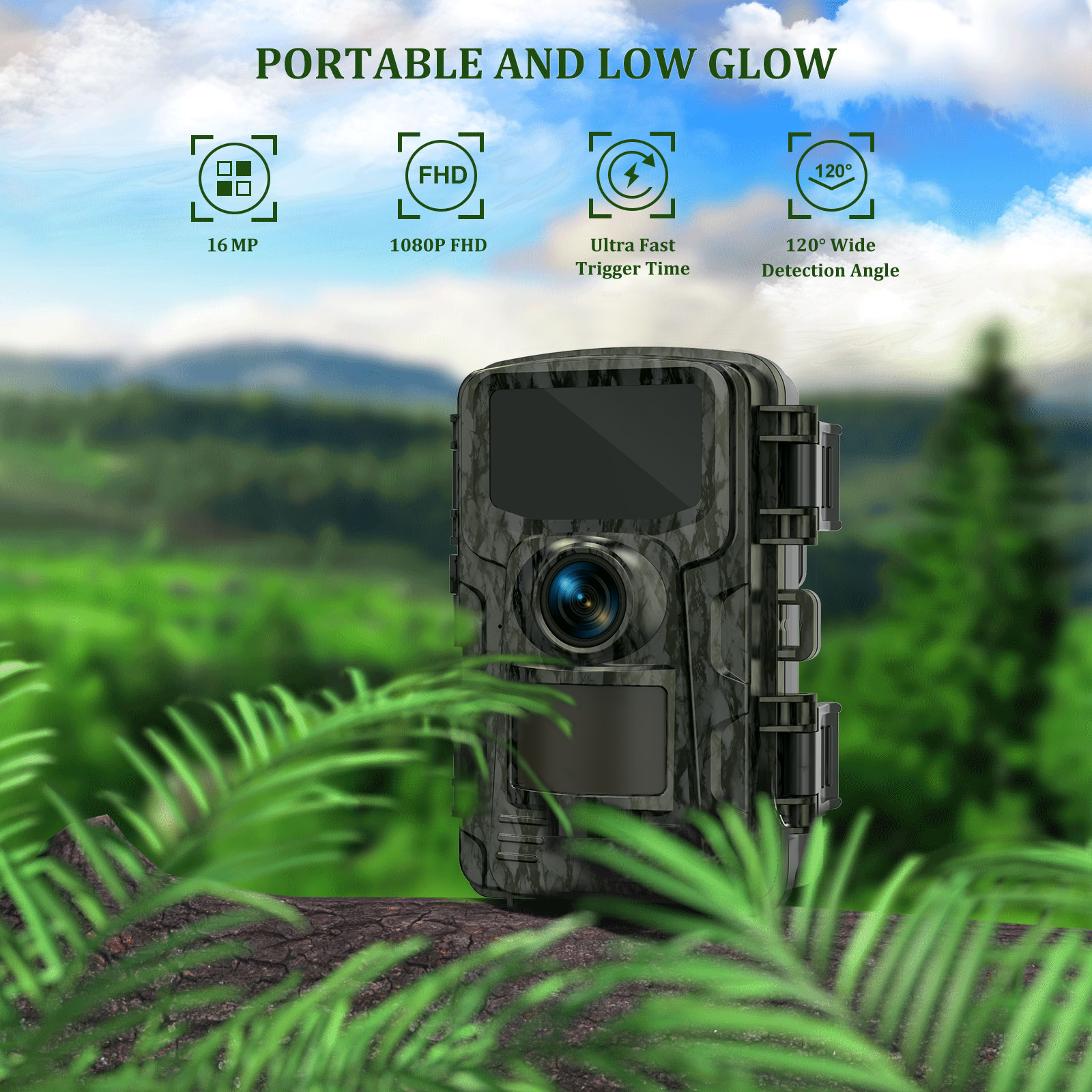TopVision Mini Game Camera, 20MP 1080P HD Trail Camera with Night Vision, Wildlife Waterproof Hunting Camera Wildgame, Hunting Trail Monitors - image 3 of 7