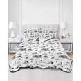 thumbnail image 2 of Quilts Twin-XL Size Bedding Set, Coastal Nautical Lightweight Quilted Comforter, Summer Ocean Beach Coconut Trees Grey Soft Reversible Bedspread Coverlet with Pillow Covers for All Season, 68" x 98", 2 of 7