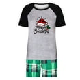 thumbnail image 3 of Penkiiy Matching Family Pajamas Christmas Pajamas for Family Xmas Matching Sets Short Sleeve Shirts and Plaid Shorts Santa Christmas Tree Sleepwear Two-piece Sets Army Green L, 3 of 7