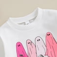 thumbnail image 4 of Okbabeha Toddler Girl Boy Halloween Outfits Spooky Long Sleeve Sweatshirts Tops Infant Toddler Halloween Sweatshirt, 4 of 7