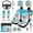 Coastal Sea Turtle Beach Print, variant on HUIACONG Car Interior Accessory Kit, with Car Seat Covers Steering Wheel Cover Wrist Keychain, High Quality Breathable Car Seat Cover Set