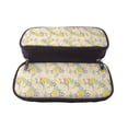 thumbnail image 5 of Picia Lemon Leaves Pattern Large Capacity PU Leather Pencil Case Organizer Pen Marker Holder Double Zipper Storage Bag Big Pencil Pouch for College Office, 5 of 6
