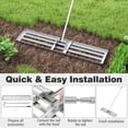 thumbnail image 4 of Patiojoy 46" x 10" Large Lawn Leveling Rake Grass Dirt Surface Landscape Rake w/67" Handle Silver, 4 of 9