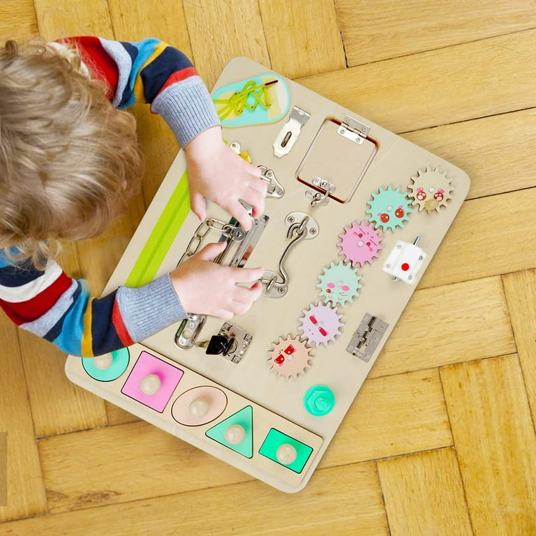 Ealing Montessori Toys Busy Board for Toddlers Kids Wooden Sensory Toys  Toddler for Preschool Learning Gift - Fine Motor Skills Travel Activity,  Sensory Toy Educational Learning Toys 