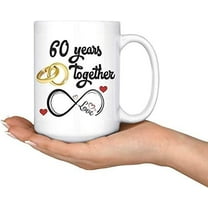Anniversary Present for Him and Her, 60th Anniversary Mug for Husband & Wife, Married for 60 Years, 60 Years Together with Her 87125