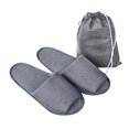 thumbnail image 4 of Par de zapatillas desechables, zapatillas con punta cerrada y esponjosas para hotel, hogar, de invitados, se la la adaptaciónción a la mayoría de Gris para hombres Salvador Zapatillas desechables de hotel, 4 of 10