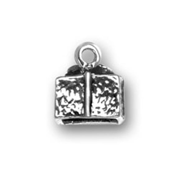 Sterling Silver 16" .8mm Box Chain 3D Gift Box Pendant Necklace With Bow Tie