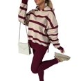 thumbnail image 2 of Women'S Stripe Lounge Set Drop Shoulder Oversized Fleece Hoodie Workout Leggings Two Piece Outfits M, 2 of 9