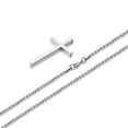 thumbnail image 3 of TINGN Stainless Steel Cross Pendant Necklaces for Men Pendant Chain 30 Inch Silver, 3 of 5