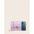thumbnail image 3 of REMANLAND Women's Crossbody Chain Strap Small Flap Mini Quilted Satin Messenger Shoulder Bag, Purple, 3 of 7