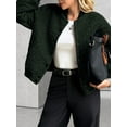 thumbnail image 4 of Womens Short Faux Fur Shearling Jacket Fall Winter Full Zip with Pockets Coats with Pocket Black XL, 4 of 8