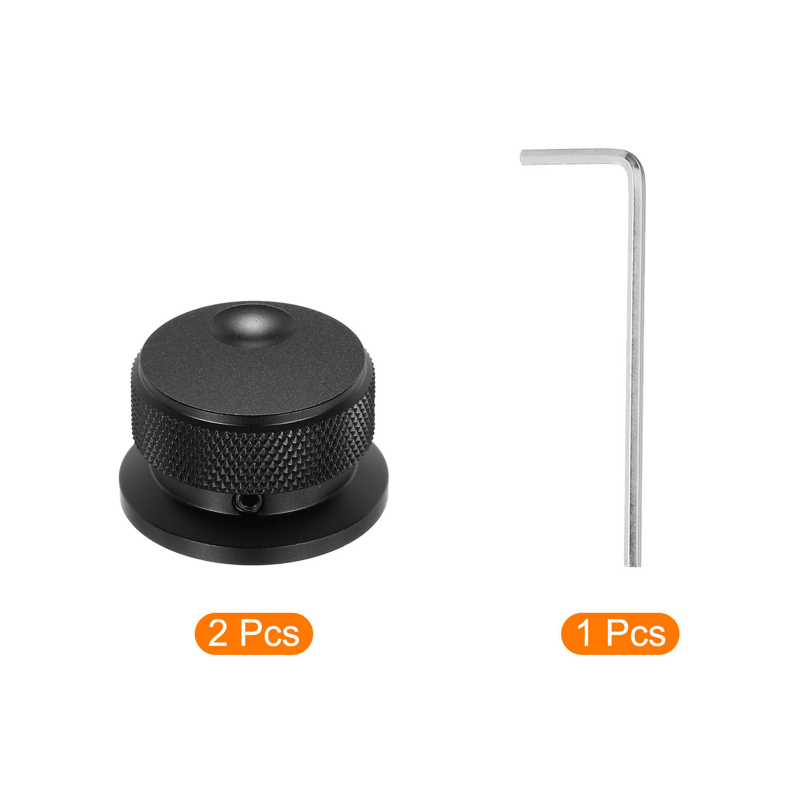 2 Pcs Aluminium Potentiometer Knobs, 1/4" (6mm) Universal Volume Tone Control Knobs with Oval Groove Indicator, 4/5" Black(34x20mm)