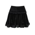 thumbnail image 4 of KOMOO Womens Lace Patchwork Mini Pleated Skirts Vintage High Waist Ruffle Harajuku Goth Short Skirts, 4 of 7