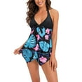 thumbnail image 2 of Traje de baño de mujer con sujetador sin soporte de acero Bikini Traje de baño estampado multicolor Traje de baño dividido OAVQHLG3B Store  lin121212, 2 of 4