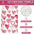 thumbnail image 2 of Valentine Kitchen Towel Watercolor Heart Dish Towel 18 x 26 Inch Red Pink Hand Drying Tea Towel for Cooking Baking Party Supplies, 2Pcs, 2 of 6