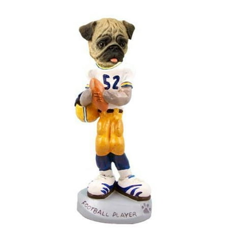- Pug Brown Football Player Doogie Collectable Figurine