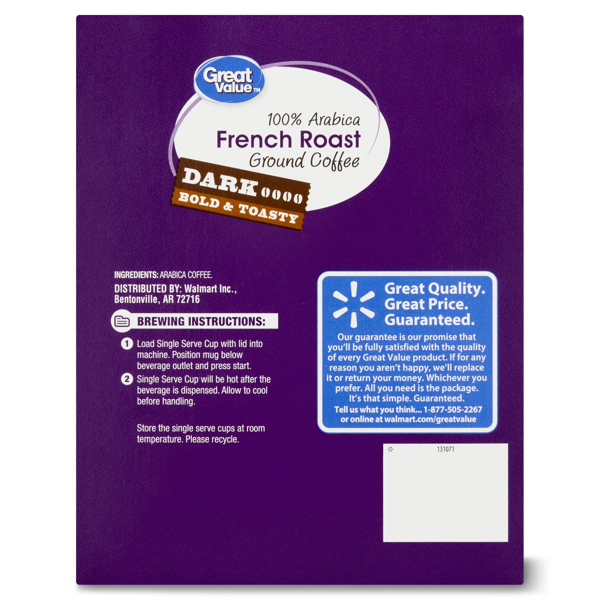Great Value French Dark Roast Coffee Pods for Breakroom Great Value French Dark Roast Coffee Pods for Breakroom
