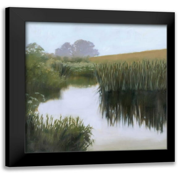 Lightell, Megan 12x12 Black Modern Framed Museum Art Print Titled - Morning Creekside