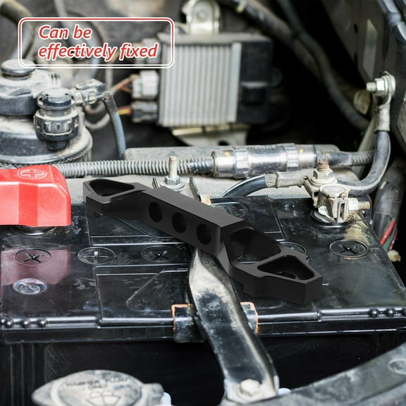 Hytrove 1Set Car Battery Post Connector Metal Battery Box Organizer Fixed Support for Vehicle Upgrades 9.8X1.6X0.2in