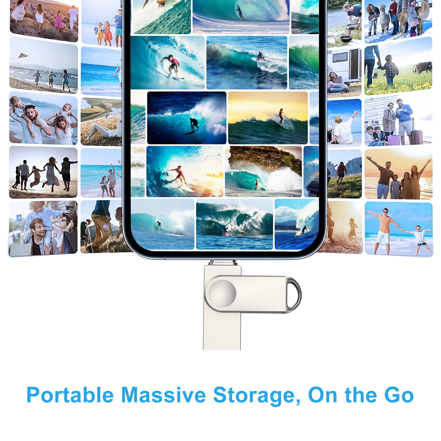 TOPESEL 128GB USB C Dual Flash Drive 2 in 1 OTG USB 3.0 Type-C Thumb Drive for Android Phones, Computers