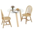 thumbnail image 1 of Costway 3 PCS Dining Set for 2 Round Table with 2 Chairs Solid Rubber Wood Frame Modern Beige, 1 of 6