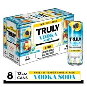 Truly Vodka Soda Twist of Flavor Variety, 8 Pack, 12 fl. oz. Aluminum Cans, 5% ABV