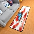 thumbnail image 3 of SKYSONIC 2X6 Feet Blue Butterfly Runner Rug with Rubber Backing, Poppy Blossom Non Slip Entryway Rug Runner Washable Soft Area Rug Carpet for Hallway Bedroom Kitchen Decor, 3 of 6