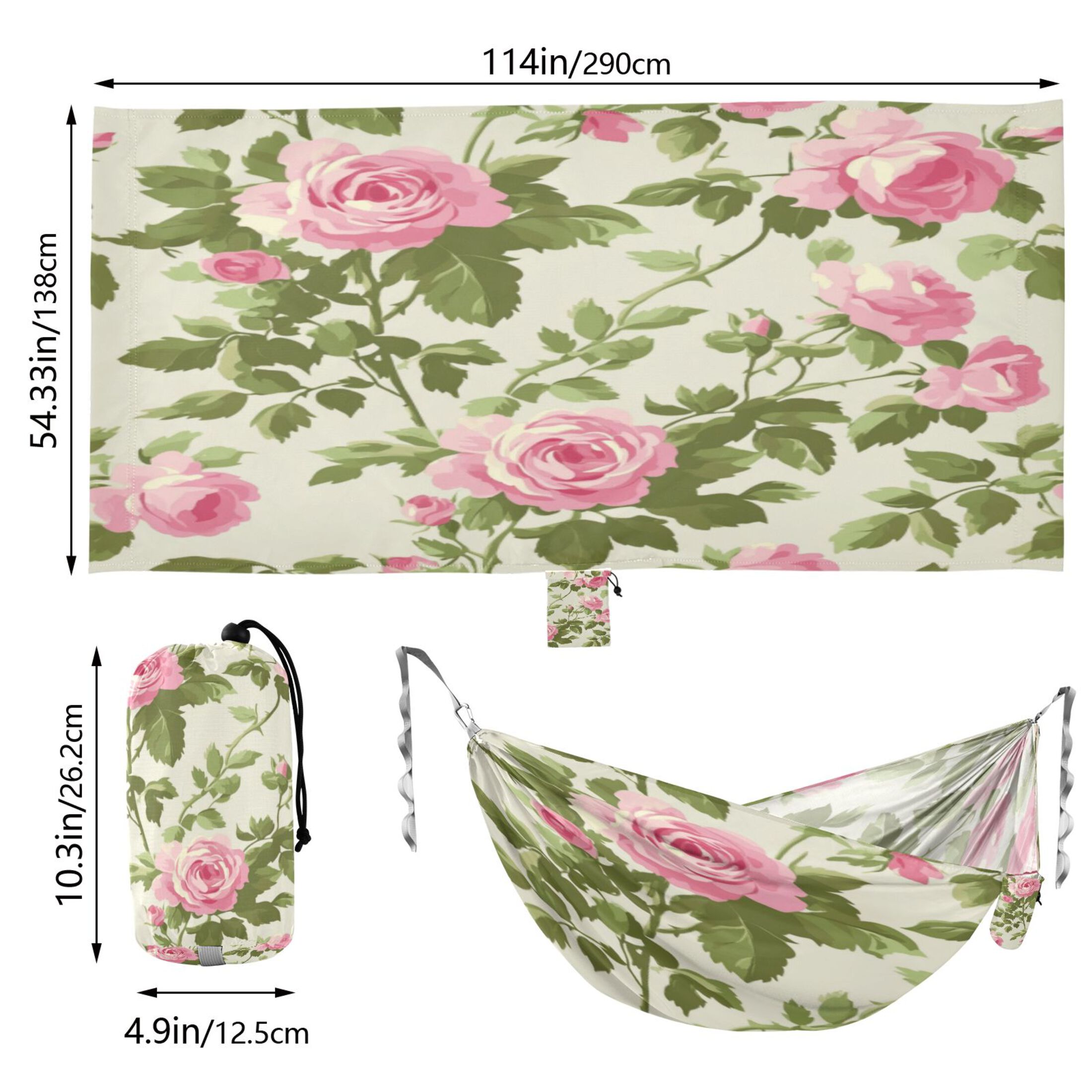 Hammock Camping Hammock Nylon Portable Hammock Travel Camping Hammock Pretty Pink Rose