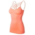 thumbnail image 1 of URBAN DAIZY Women's Seamless Triple Criss Cross Front Cami Top Lattice Strappy Tank Spaghetti Strap Camisole Undershirt A33_6660 Coral 2X/3X, 1 of 6