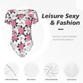 thumbnail image 6 of The Xecao Rose Flowers Women's Crew Neck Body Suit, a short-sleeved bodysuit and basic swimsuit, both comfort and style for dating and daily life, 6 of 9
