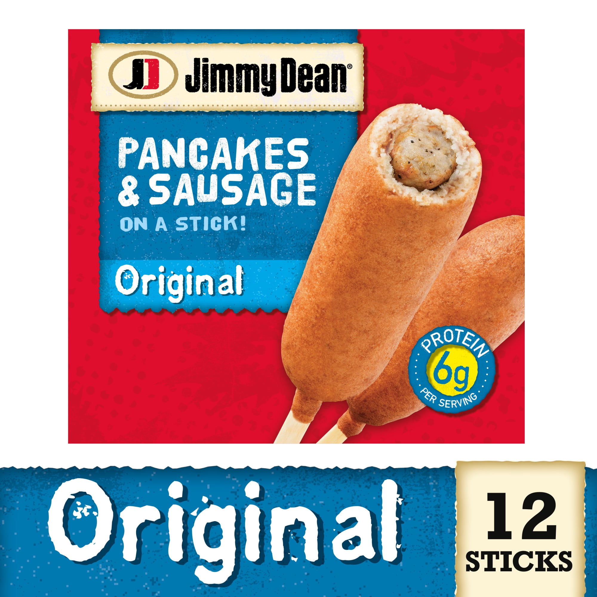 Jimmy Dean Original Pancakes & Sausage on a Stick, 30 oz, 12 Ct (Frozen