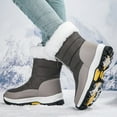 thumbnail image 4 of Hicooer CONTEENEW Womens Snow Boots Zip Up Warm Fur Lined Winter Boots Anti Slip Ankle Boots Mid Calf Snowboots Waterproof Outdoor Walking Shoes for Women, 4 of 5