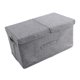 thumbnail image 2 of Caja de almacenamiento de ropa de lino de 50 x 30 cm con doble tapa, organizador de ropa, tamaño L, gris, 2 of 7