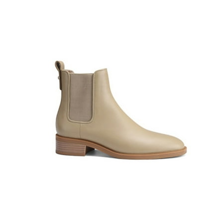 

GENILU Women Anti Slip Ankle Boots Round Toe Formal Heeled Block Heel Booties Khaki 5.5