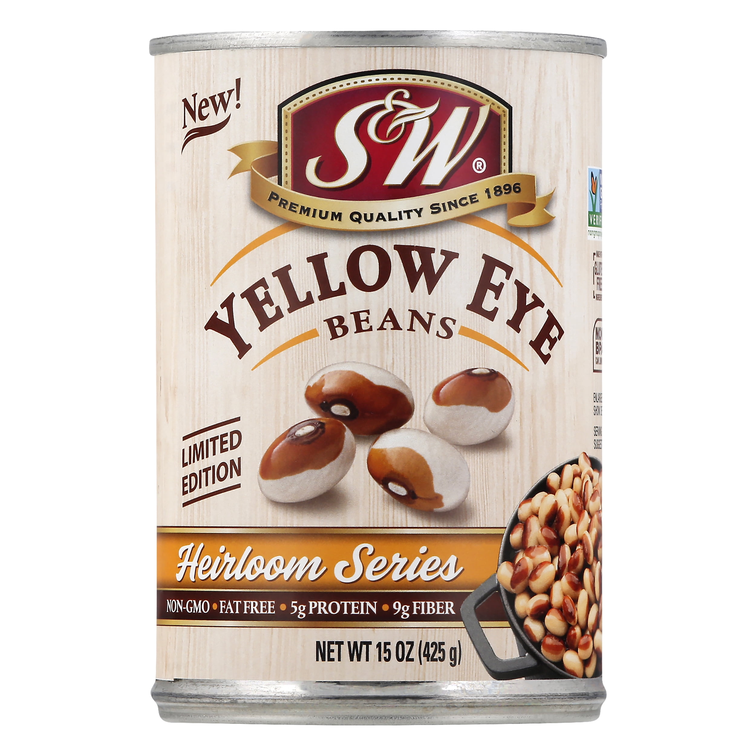 S&W Heirloom YellowEye Beans 15 Oz. Can