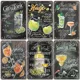 thumbnail image 2 of Letrero de hojalata con texto en inglés "Beber mojito", estilo vintage, piña colada, gin tonic, póster de metal, decoración de pared para bar, pub, comedor, hogar, 2 of 5
