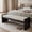 Black+Beige, variant on Euroco 62.8" Chenille Upholstered Ottoman Bench, Entryway Bench with Rolled Cushions and Wooden Frame, End of Bed Bench for Living Room, Bedroom,Natural