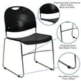 thumbnail image 6 of Flash Furniture 5 Pack HERCULES Series 880 lb. Capacity Black Ultra-Compact Stack Chair with Chrome Frame, 6 of 14