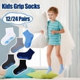 thumbnail image 6 of ELUTONG Toddler Socks Anti Skid with Grips Non Slip Crew Socks Boys Girls 12/24 Pairs Baby Kids Children 1-7 Years, 6 of 7