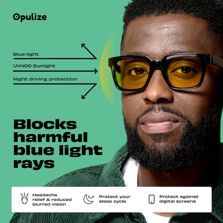 OPULIZE ERA Blue Light Glasses for Women Men, Oversized Frame with - Main Image