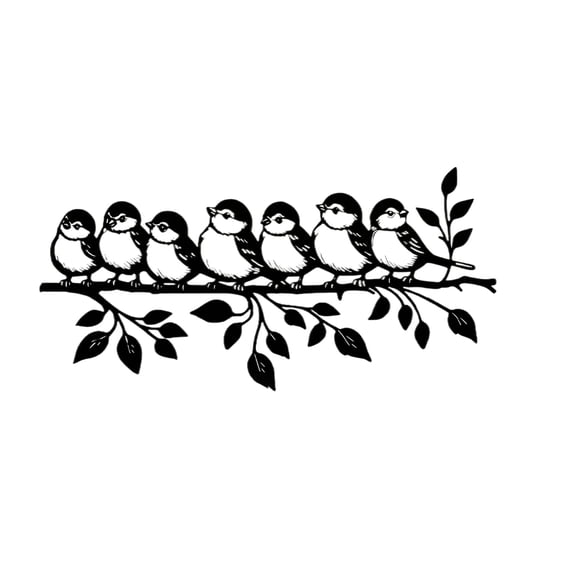 Metal Bird Wall Silhouette Decor Rustic Iron Art 2 Pack For Home Living Room Outdoor