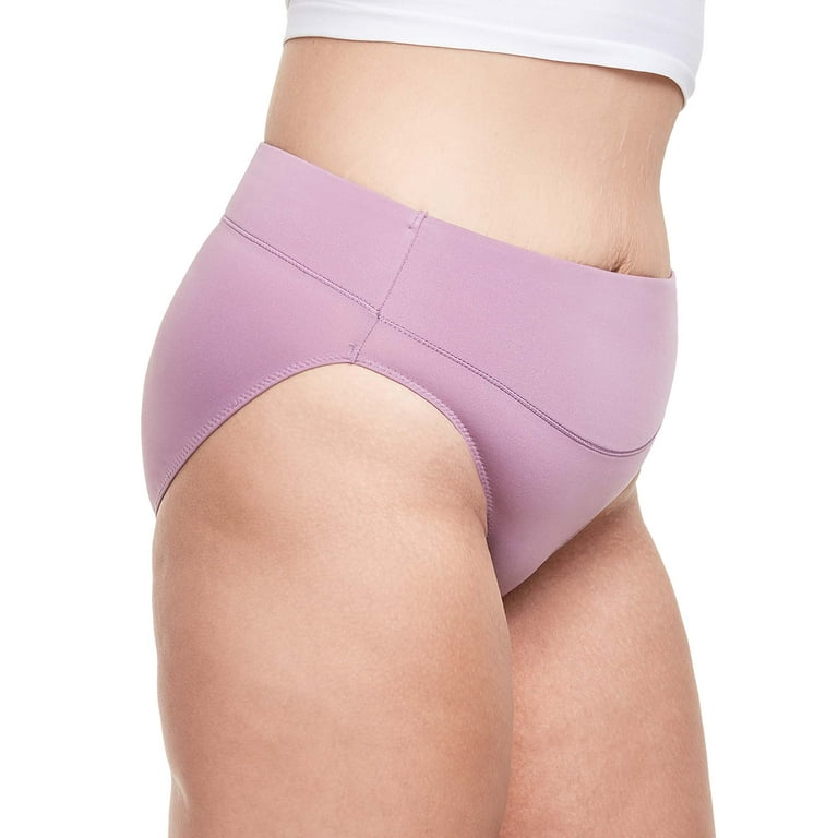 Hanes Women's Signature Smoothing Microfiber Hi-Cut Underwear, 6