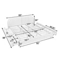 thumbnail image 2 of Harper & Bright Designs King Size Upholstered Floor Bed with Storage Drawer and Tall Curved Headboard , Modern Minimalist Platform Bed Frame with Sturdy Leg Support for Bedroom, Pink, 2 of 14