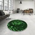 thumbnail image 4 of Ahgly Company Machine Washable Indoor Round Transitional Night Black Area Rugs, 7' Round, 4 of 7